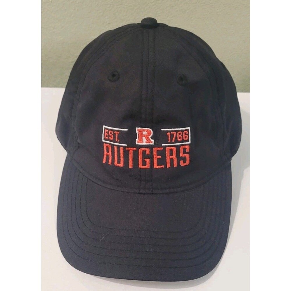 Rutgers University Legacy Black Hat Scarlett Knights Adjustable Strap Cap NCAA